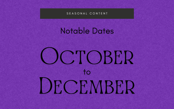 Notable Dates for Marketing